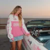 "Racing Heart" Oversized Lux Hoodie in Pink