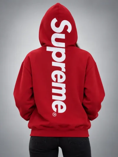 Supreme Satin Applique Red Hoodie